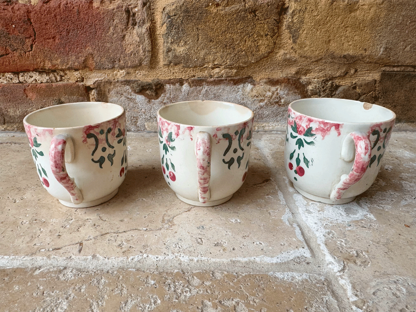 hand painted antique french christmas themes ironstone decorative coffee espresso cup mug