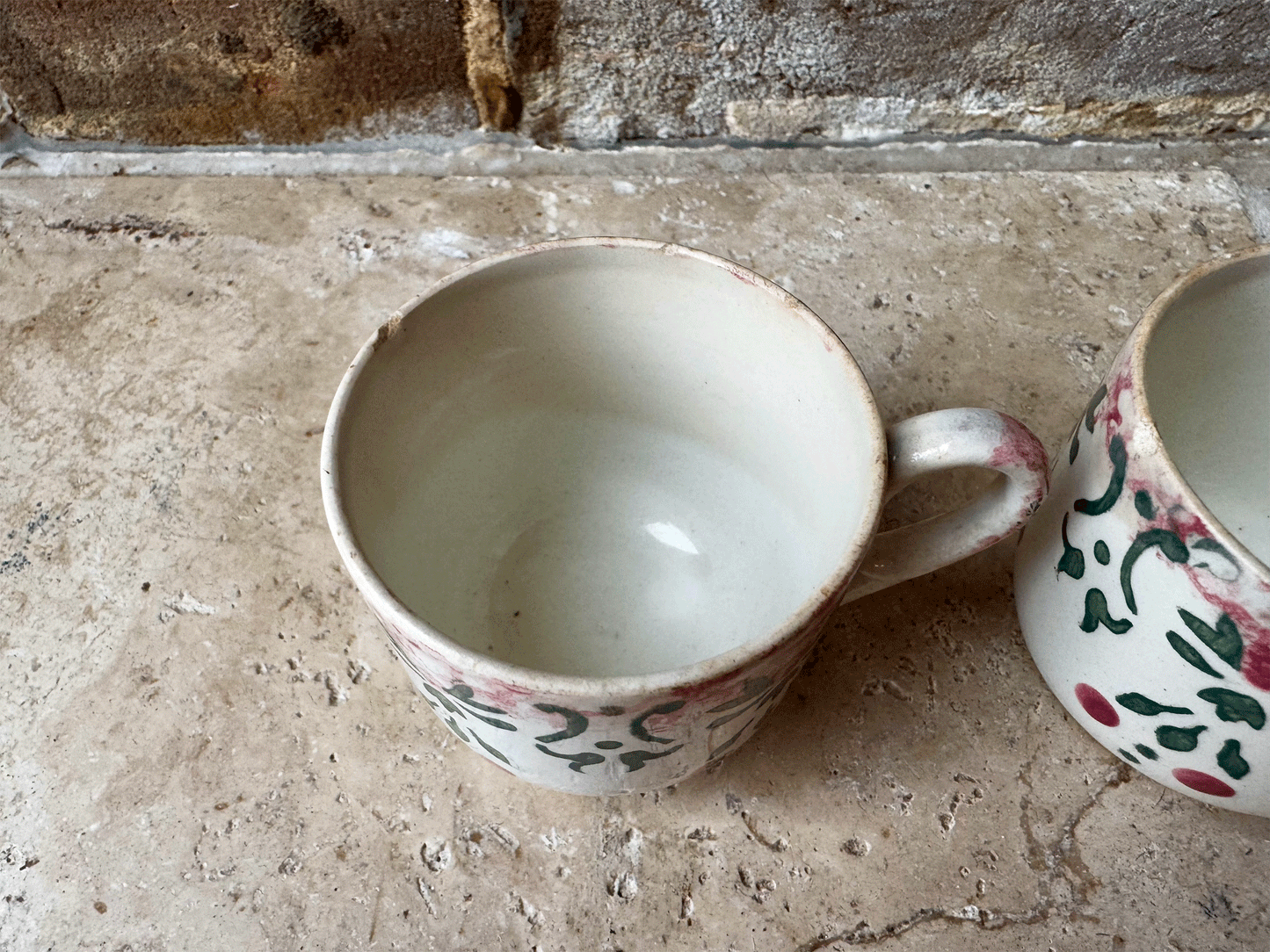 hand painted antique french christmas themes ironstone decorative coffee espresso cup mug