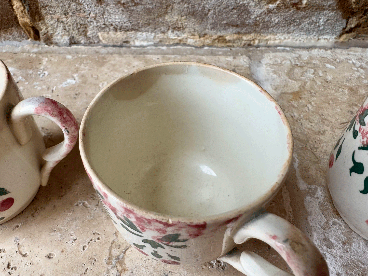 hand painted antique french christmas themes ironstone decorative coffee espresso cup mug