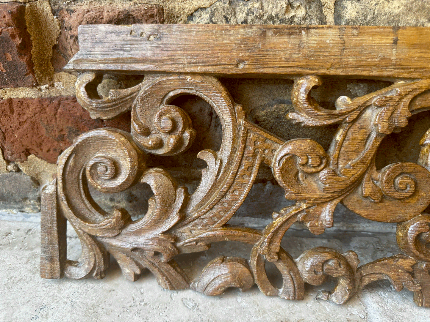 antique french rare 18th century carved wooden treen wall panel religious church baroque