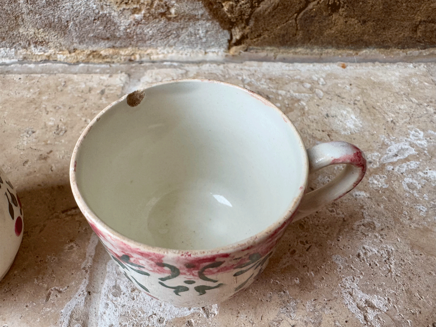 hand painted antique french christmas themes ironstone decorative coffee espresso cup mug