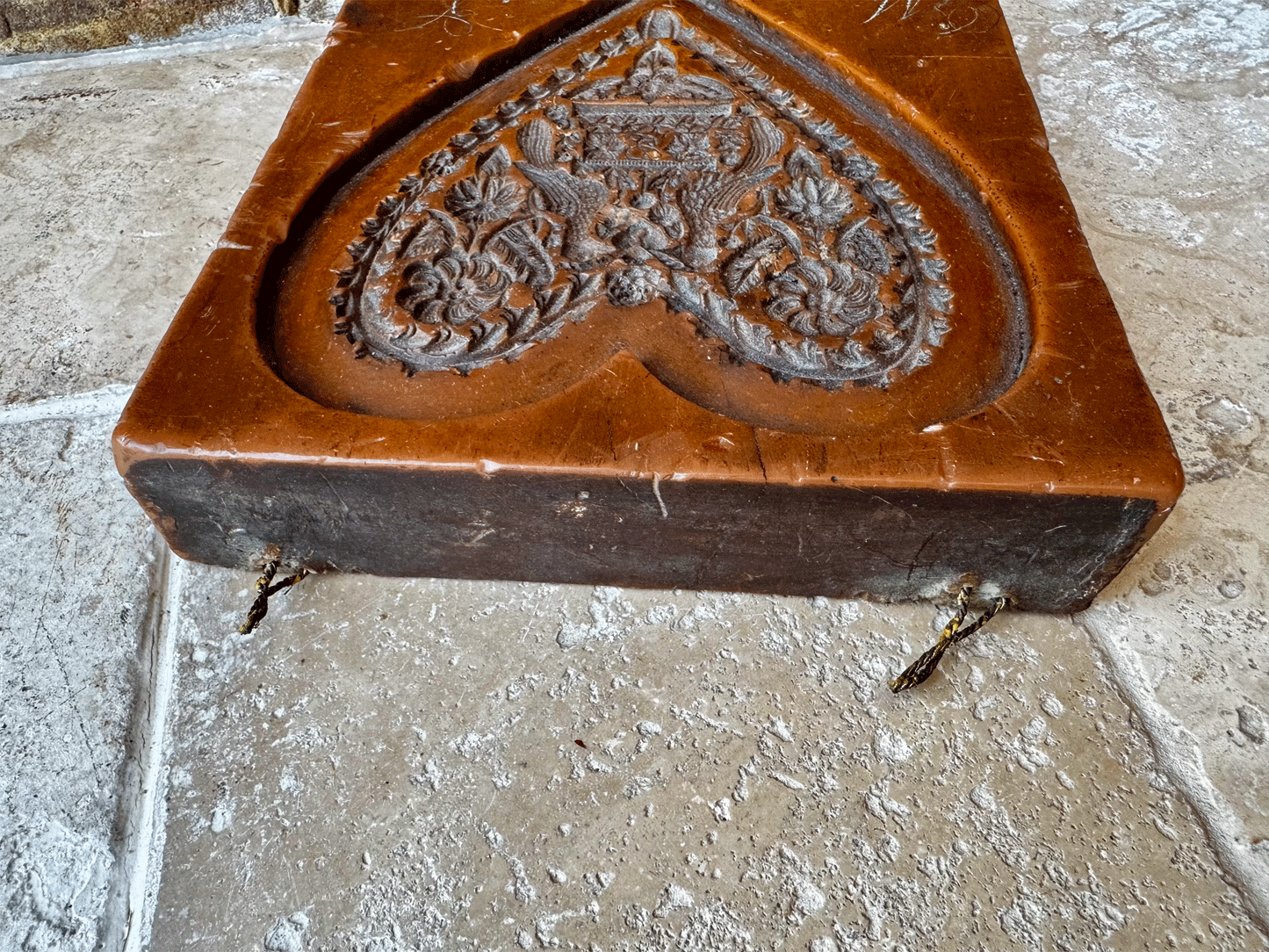 rare antique french deeply arved marzipan wedding cake memento souvenir mould