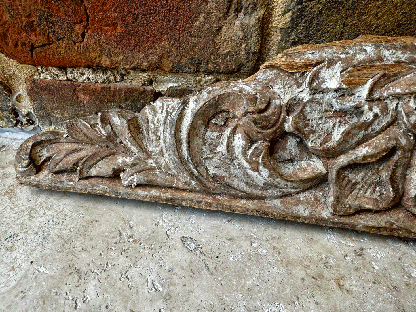 antique french 19th century carved acanthus leaf wall hanging decorative display