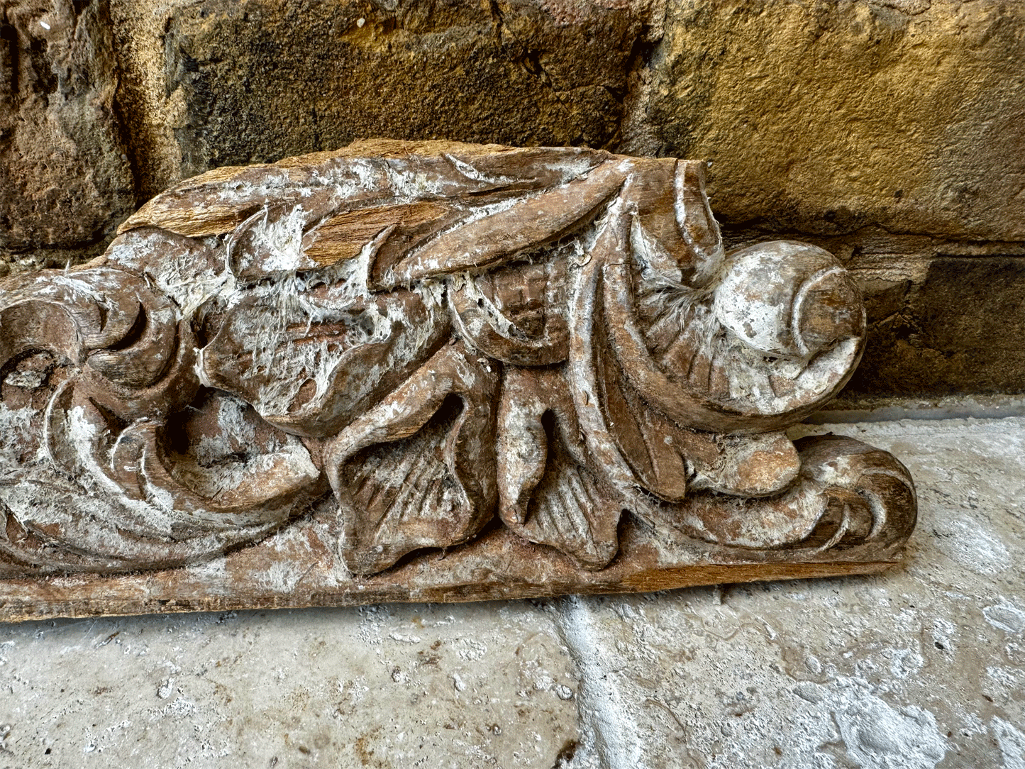 antique french 19th century carved acanthus leaf wall hanging decorative display