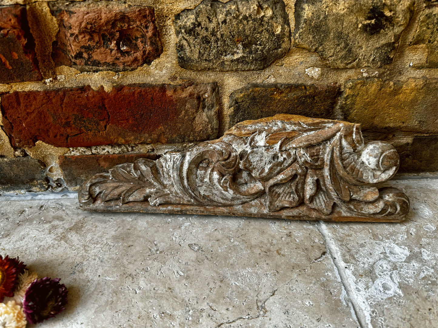 antique french 19th century carved acanthus leaf wall hanging decorative display