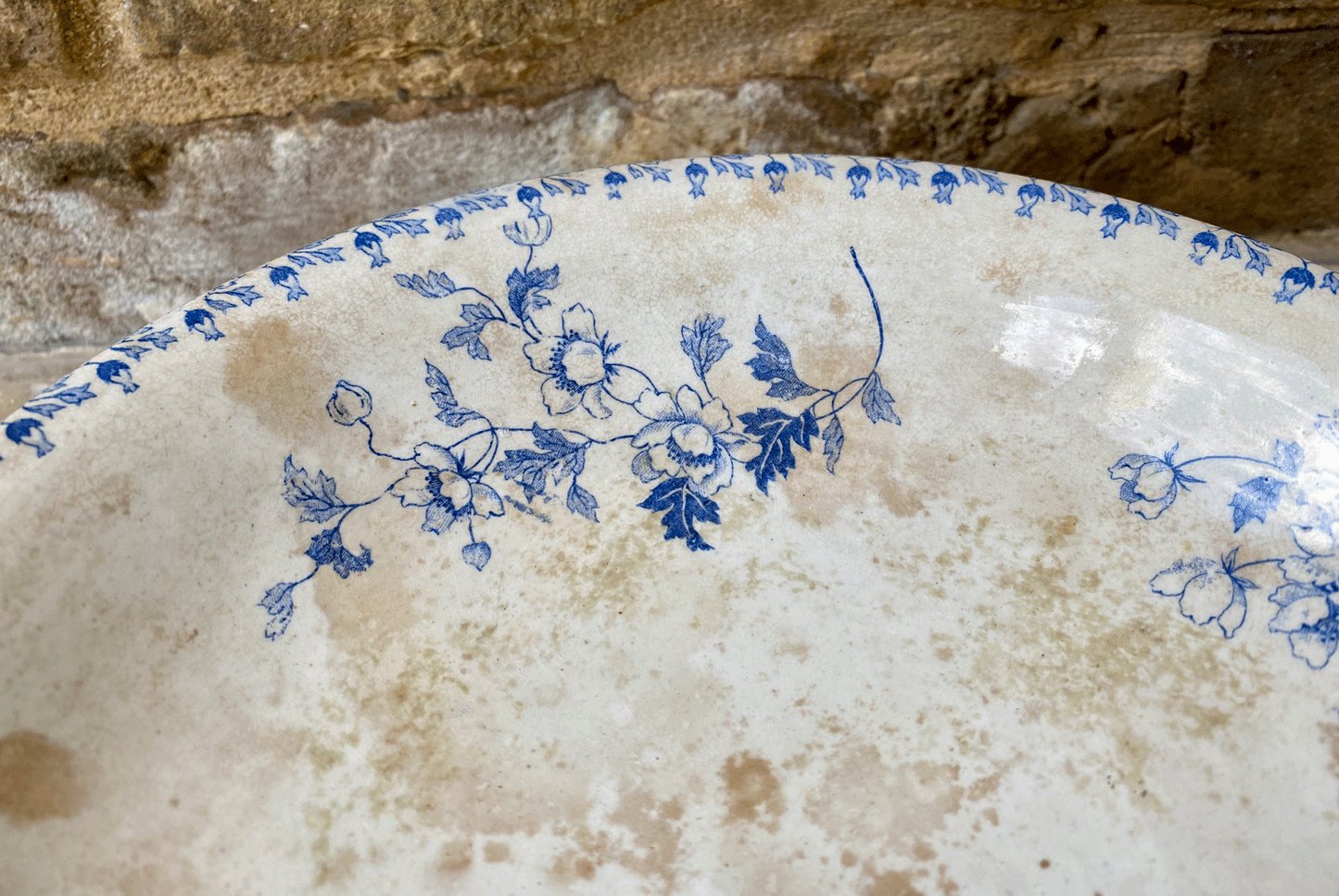 antique dutch societe ceramique blue transferware white ironstone compotier compote dish