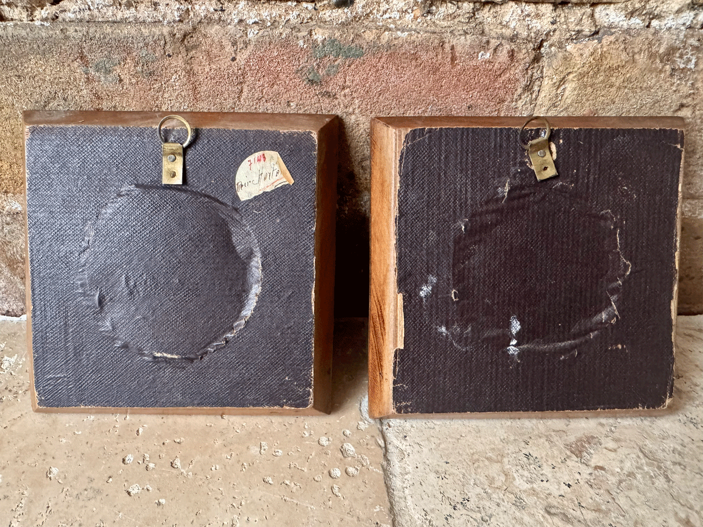 antique french signed framed miniature portrait painting lady