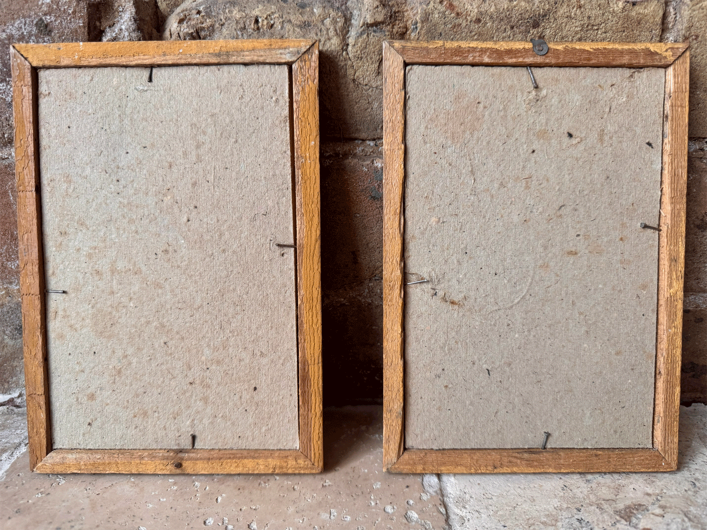 antique french small landscape riverside watercolour painting gilt framed