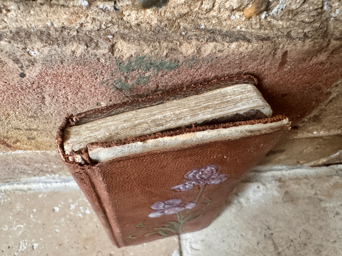 antique french leather bound floral decoration missel roman catholic prayer book