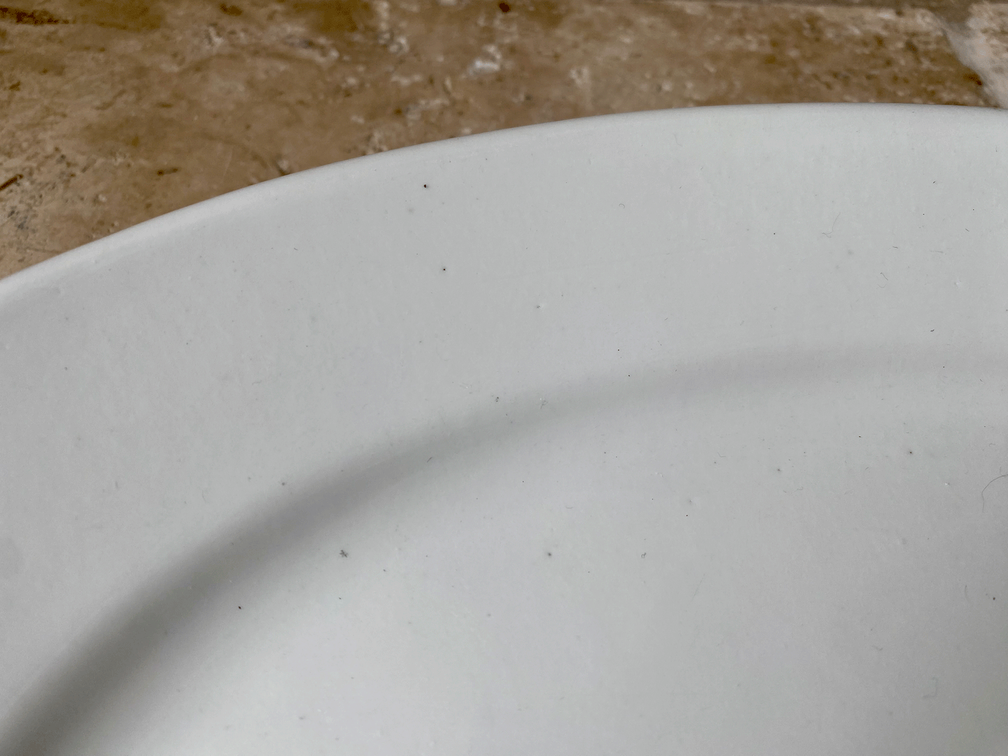 Antique French Plain White Ironstone Oval Serving Platter