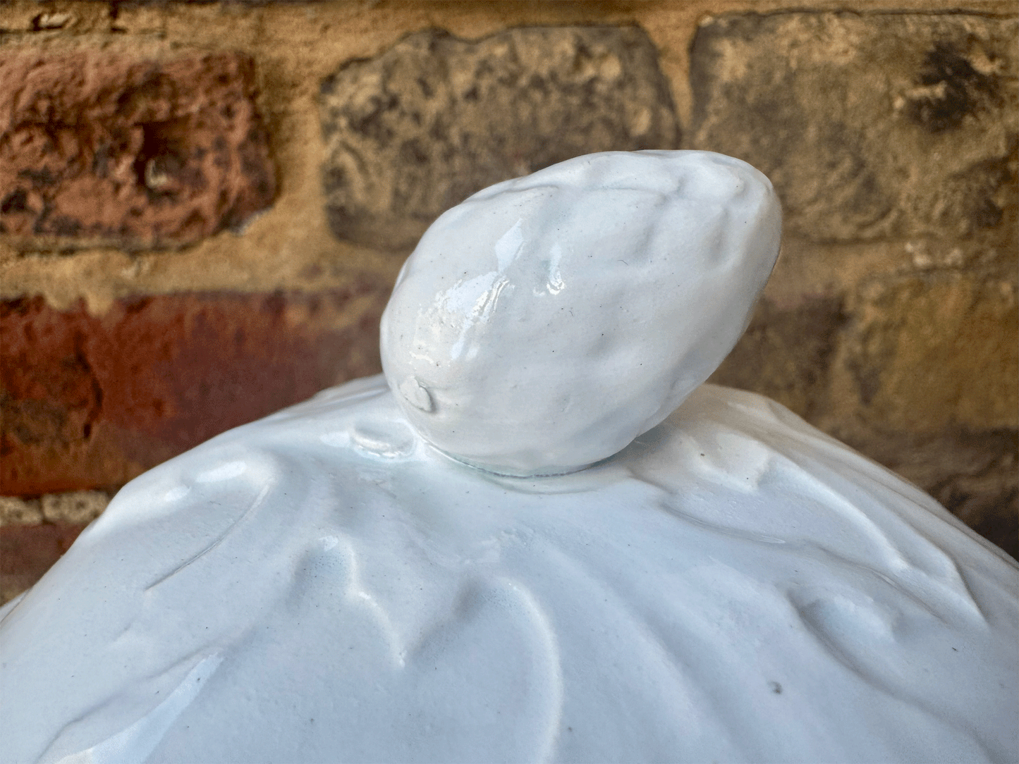 Antique French White Ironstone Soupiere by Luneville