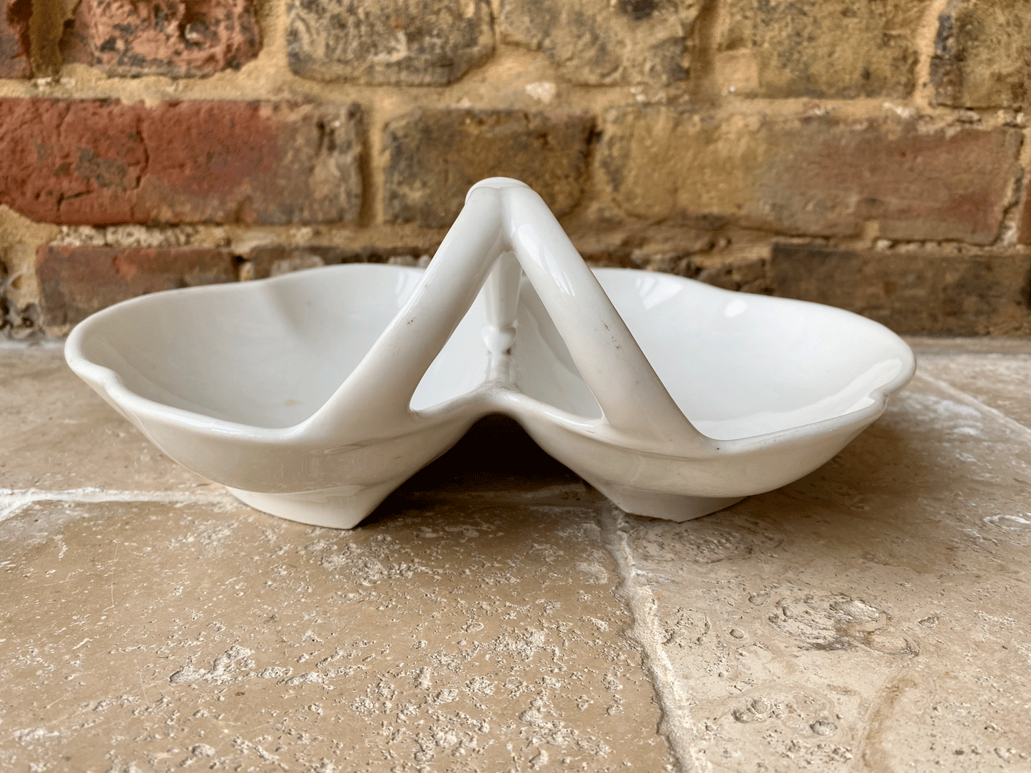 rare antique french large handled vegetable serving dish white ironstone