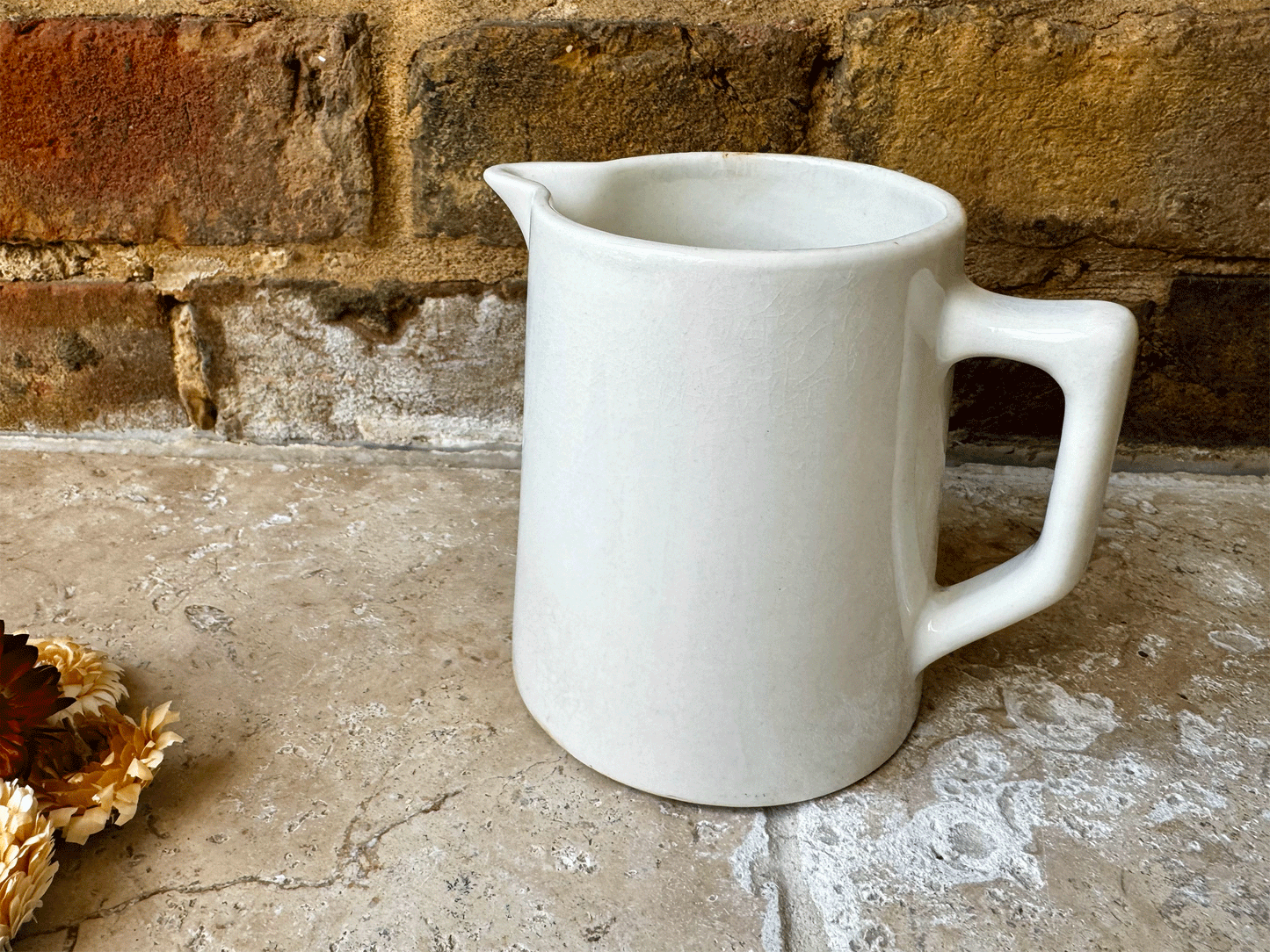 antique french white ironstone milk cream jug sarreguemines