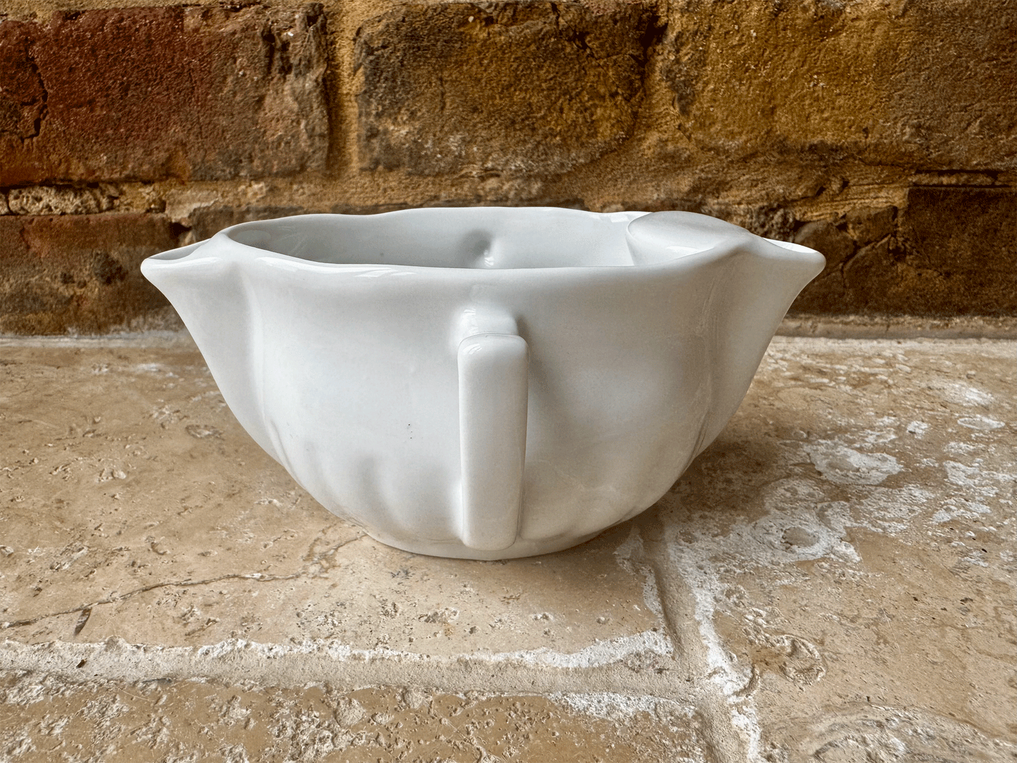 antique white ironstone pilliuyt sauce dish saucier fat separator gravy boat