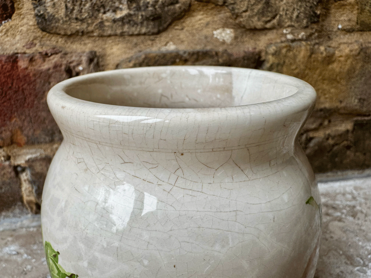 rare large antique french white ironstone picon d'oranges advertising confiture pot