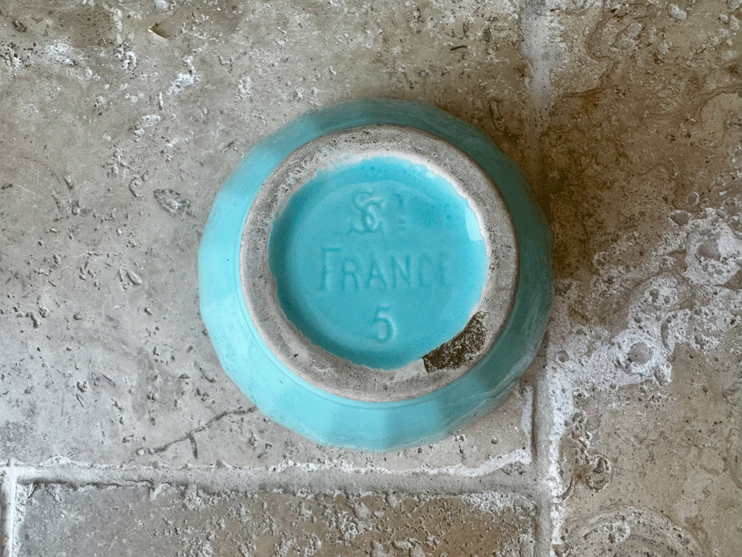 Ribbed Vivid Turquoise Blue Cafe au Lait