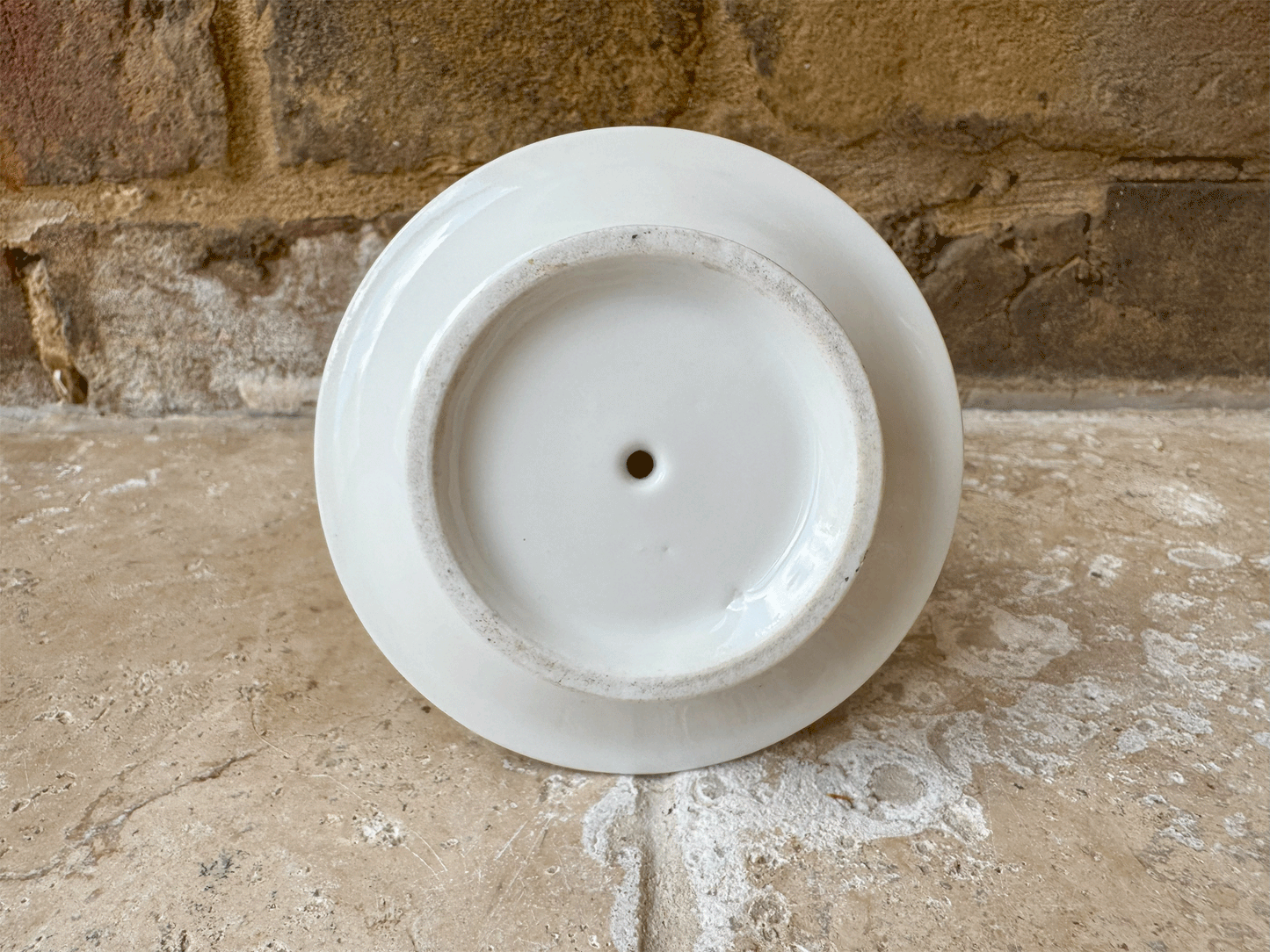 antique french plain white ironstone egg cup
