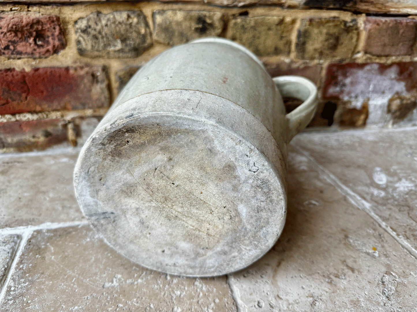 large chunky antique french rustic 19th century stoneware preserving confit jar