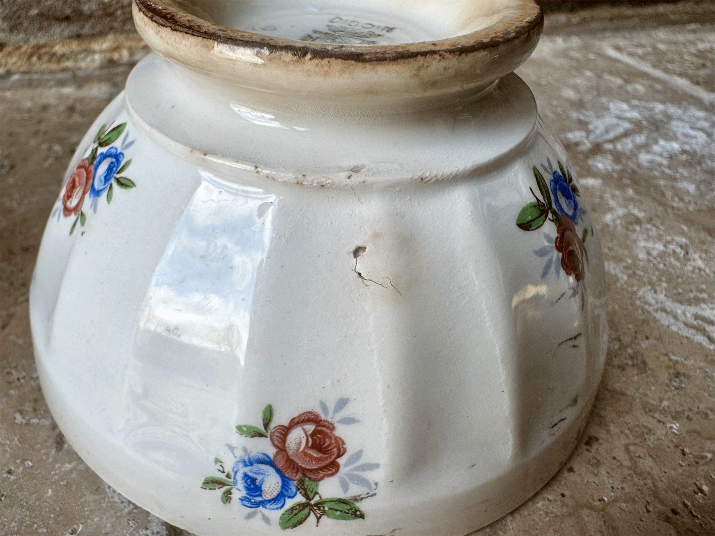 antique french sarreguemines ironstone small cafe au lait chocolat chaud bowl