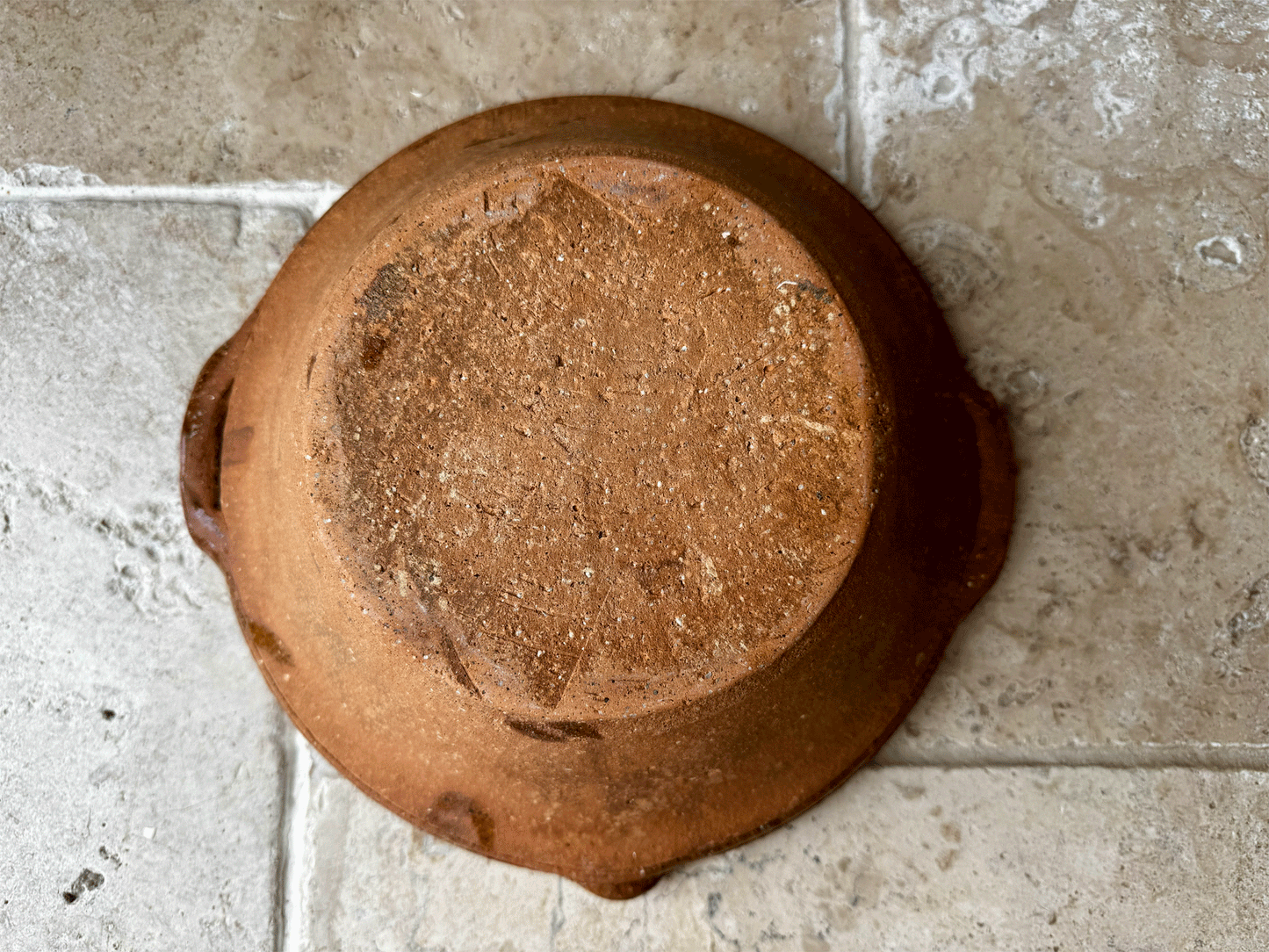 antique french rustic dairy pan mixing bowl pancheon stoneware terracotta bowl