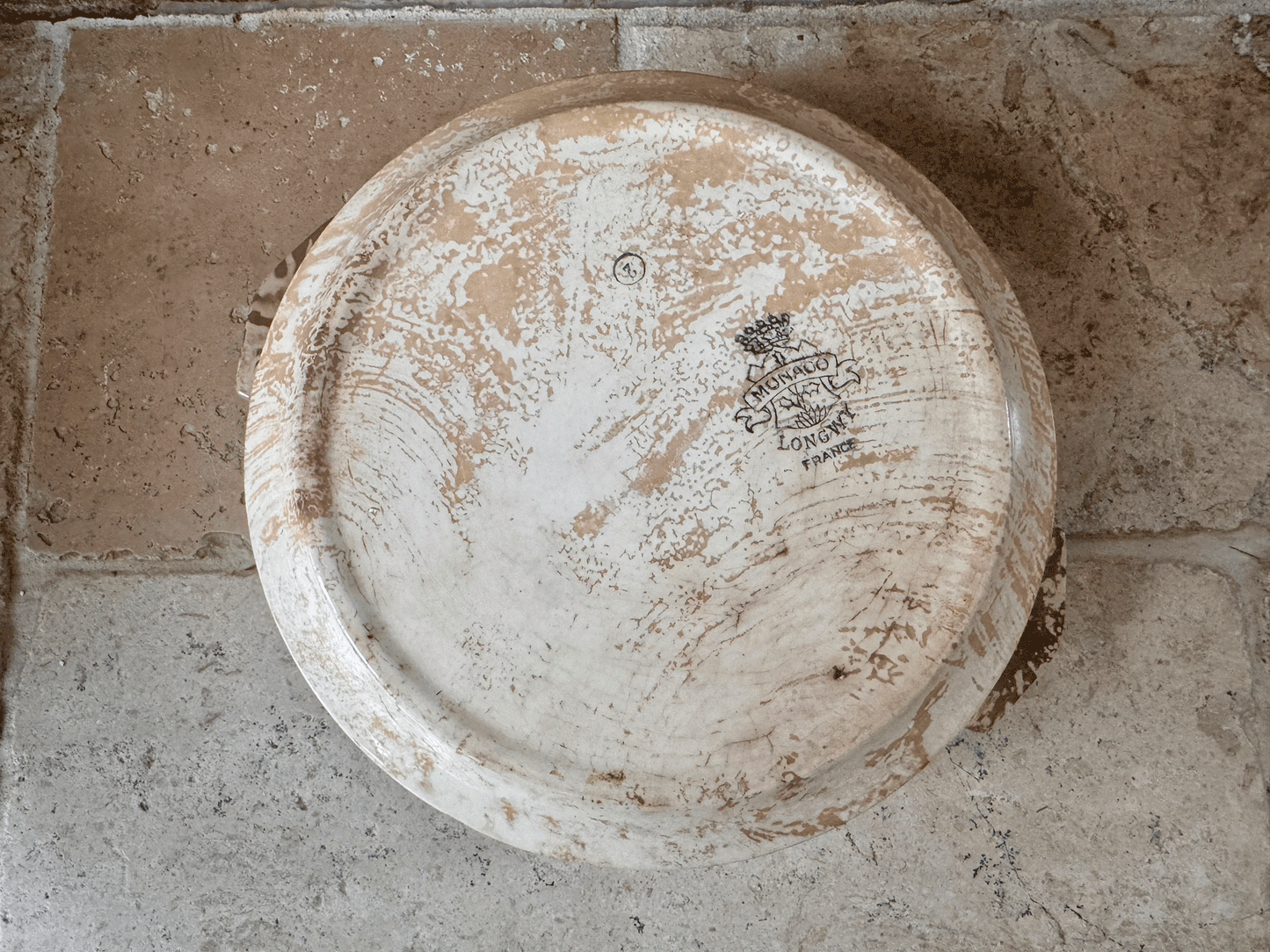 antique stained heavily patinated timeworn aged french terre de fer ironstone tureen soupiere longwy monaco