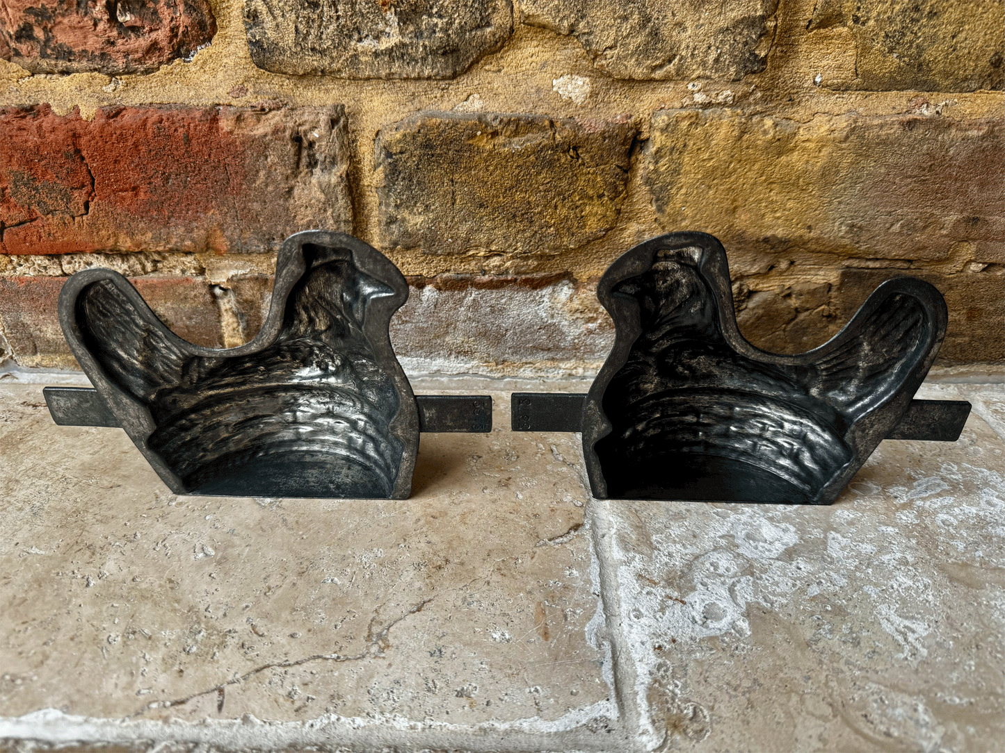 antique steel tin vintage easter chocolate mould laying hen basket