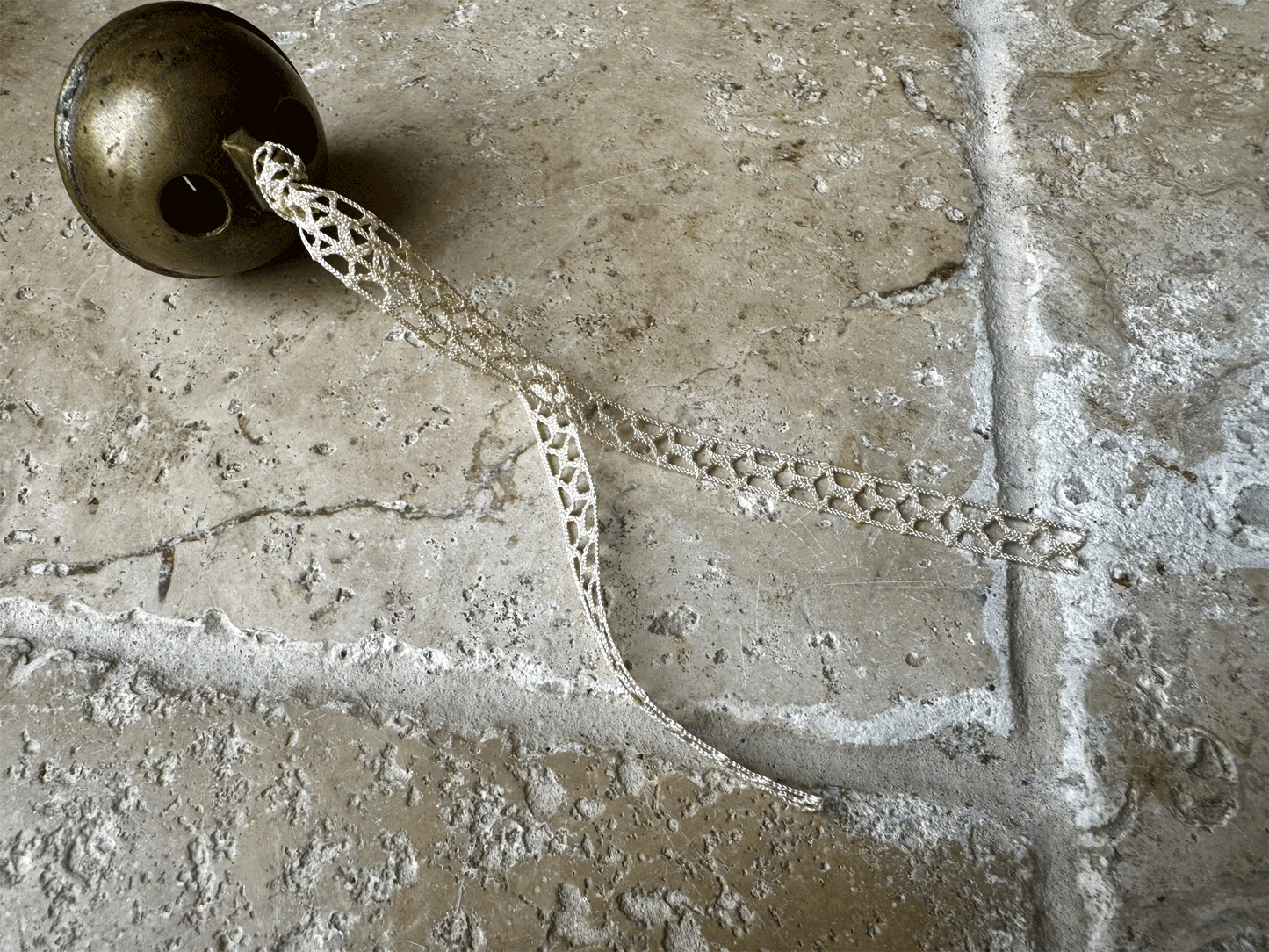 antique french christmas ornament decoration cow bell vintage english lace ribbon