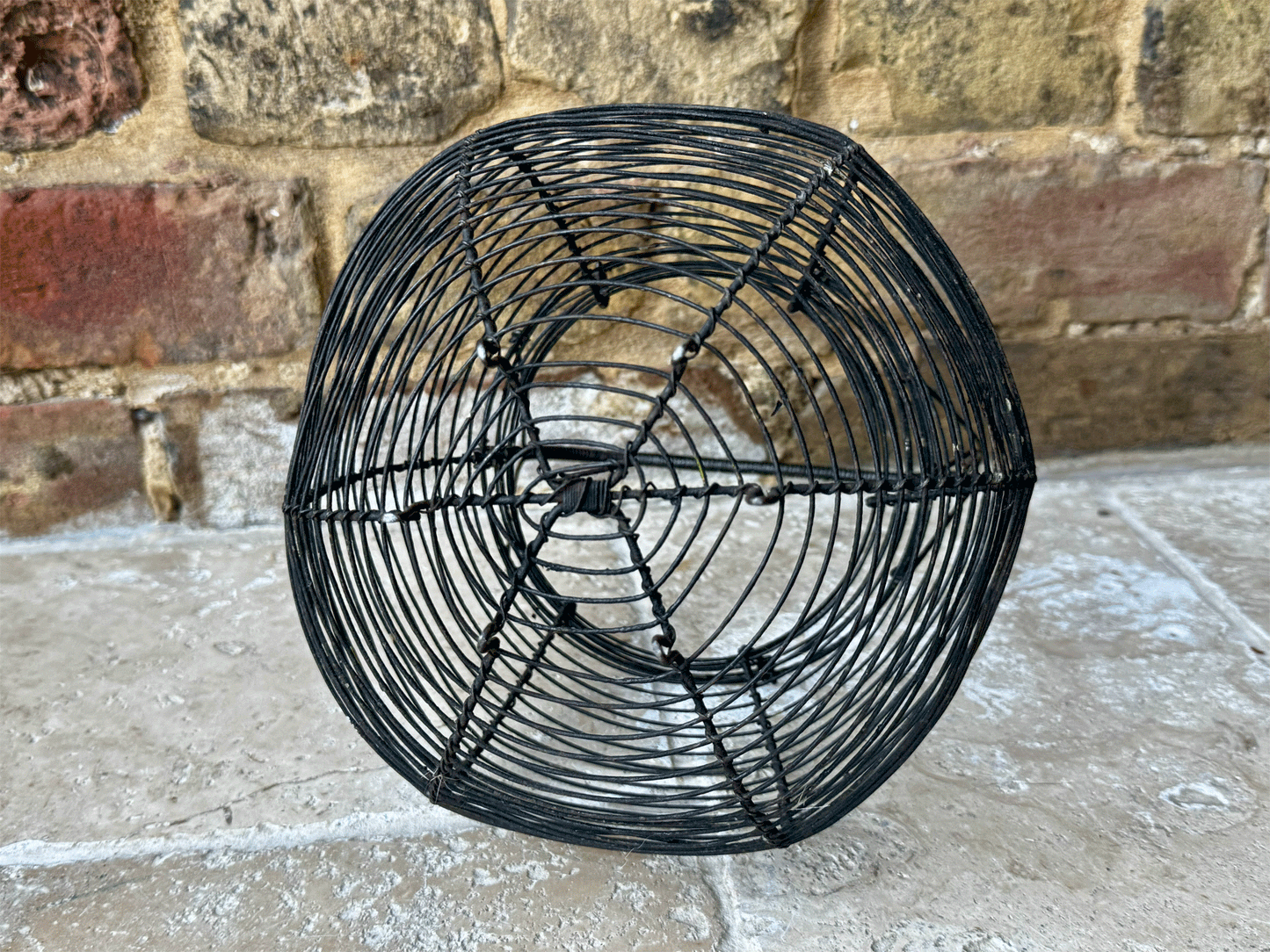 antique french rustic wirework egg basket holder