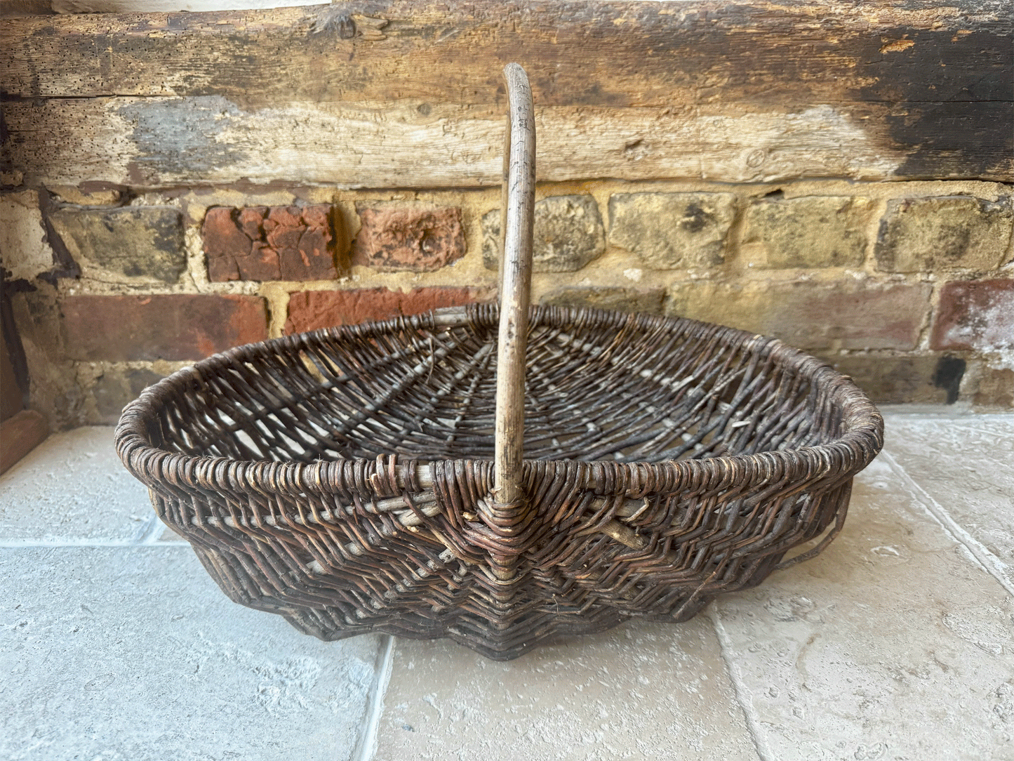 antique vintage rustic french country decor style willow trug basket