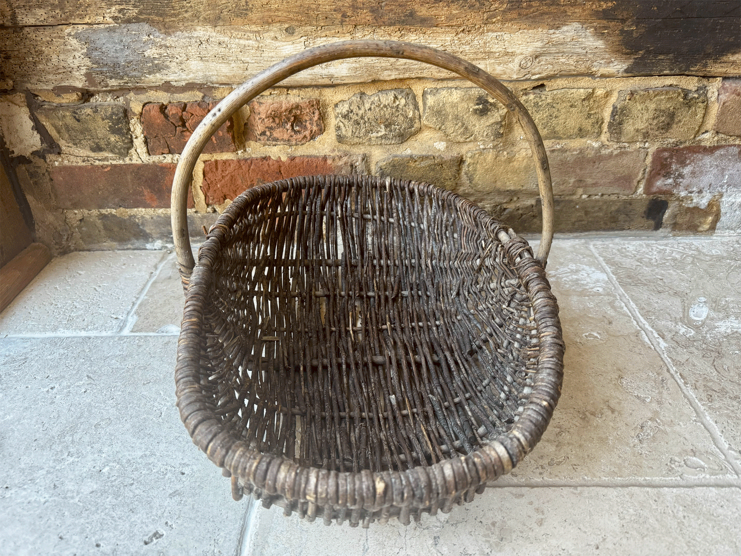 antique vintage rustic french country decor style willow trug basket