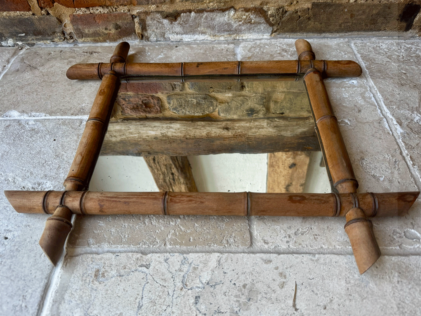 vintage french chinoiserie faux bamboo art deco french wooden framed mirror