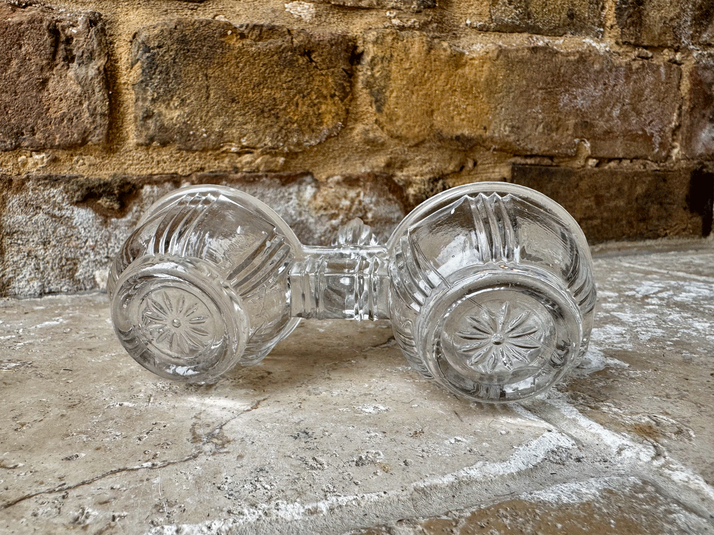 vintage french glass salt pepper cruet decorative tealight holder