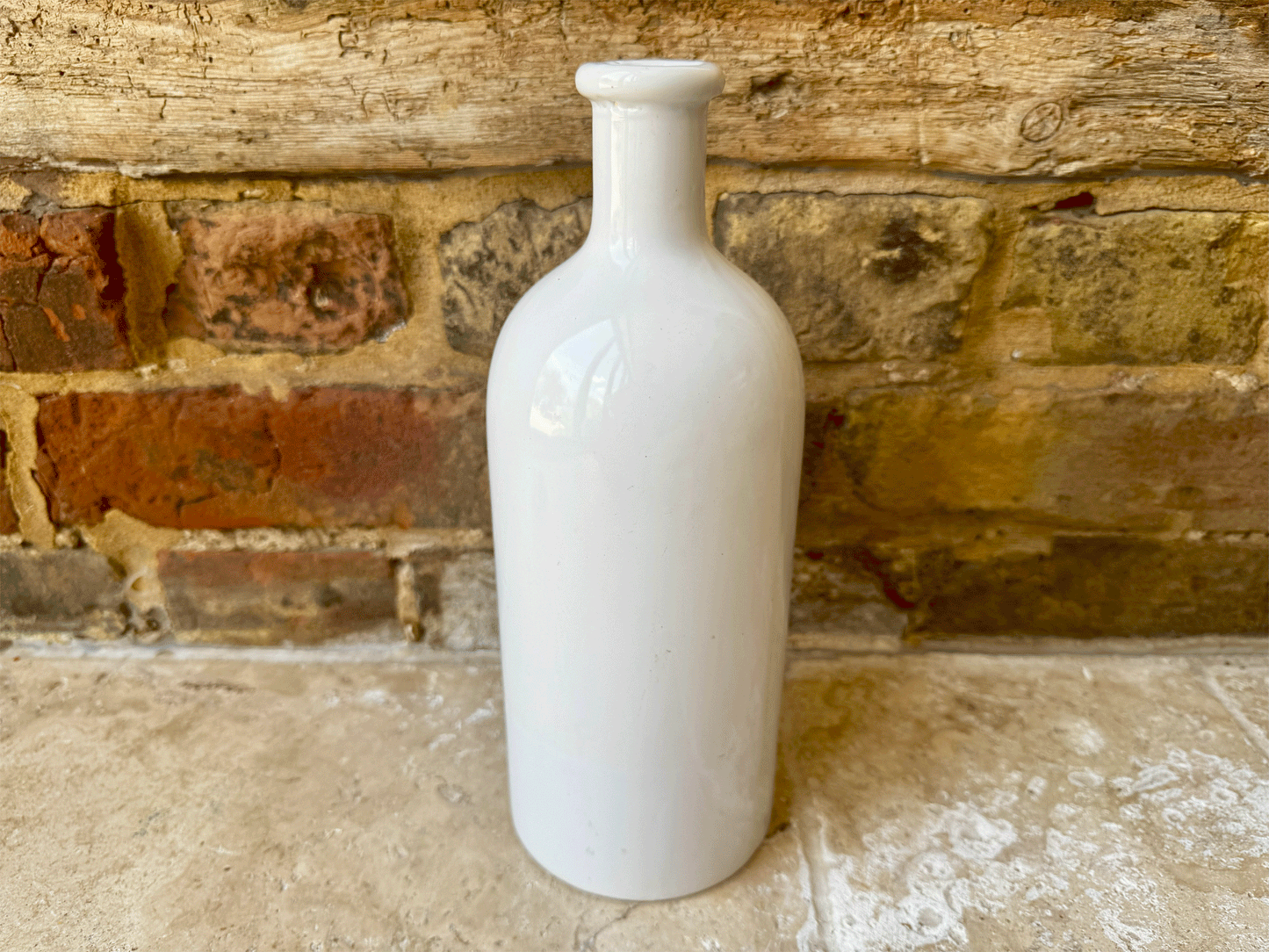 vintage french large white stoneware charolles art deco bottle red wine gros rouge