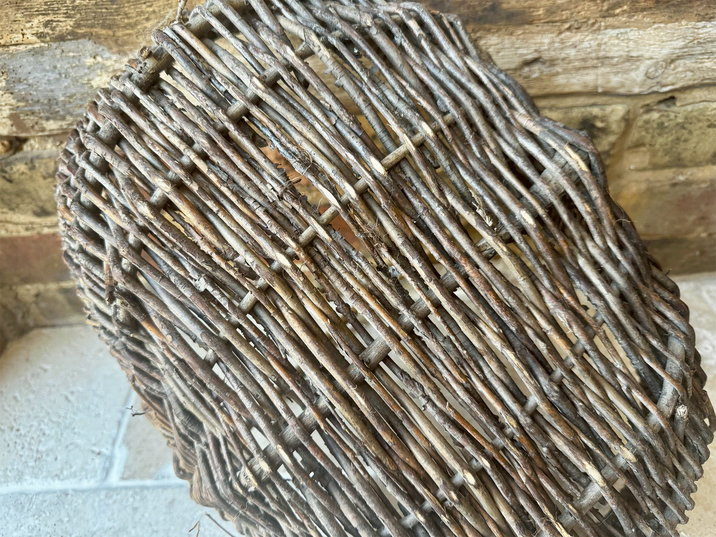 antique vintage rustic french country decor style willow trug basket