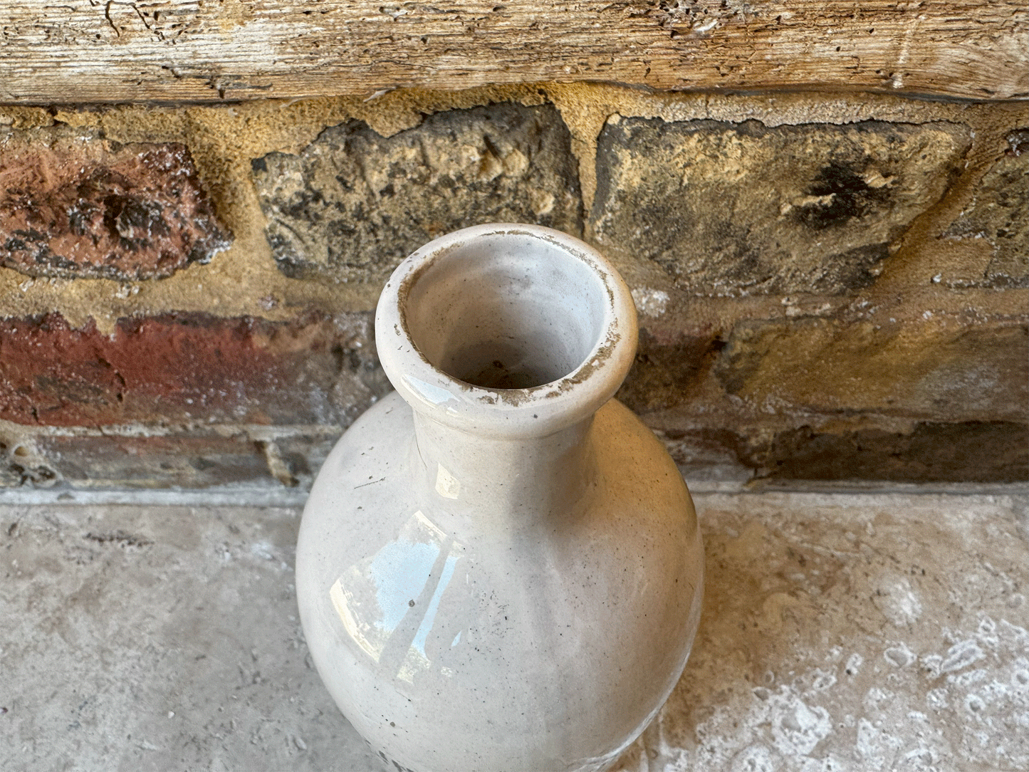 vintage french extra large stoneware advertising bottle vinaigre vieux vin blanc bornier dijon