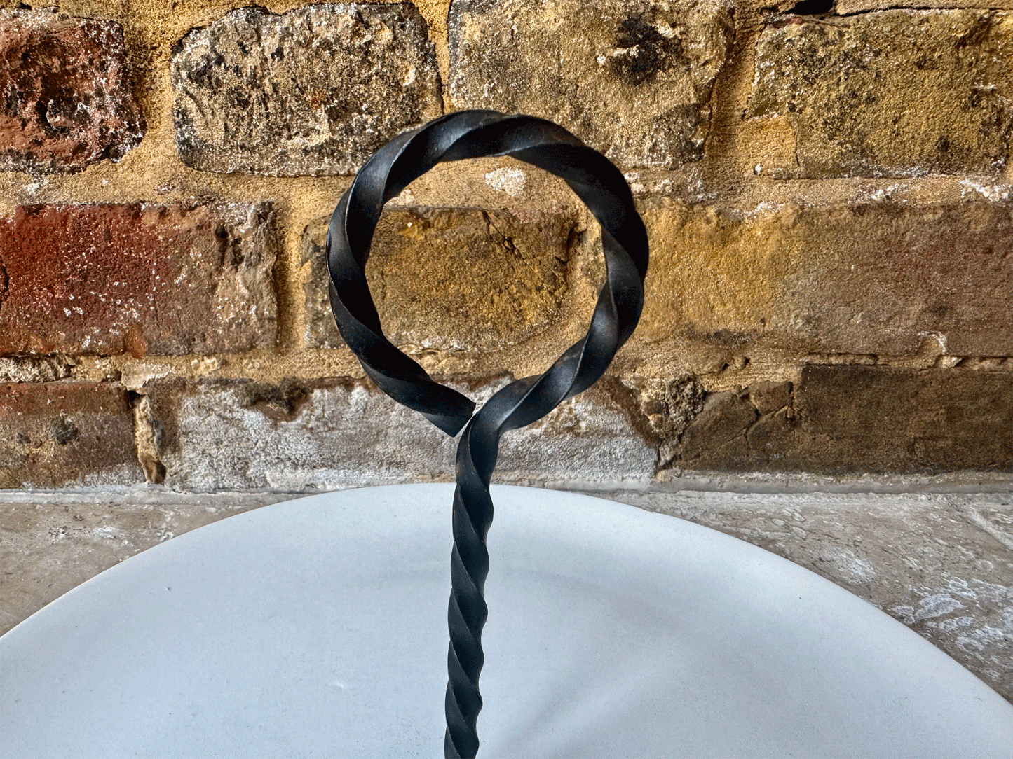 large vintage french cake plate platter stand twisted cast iron handle