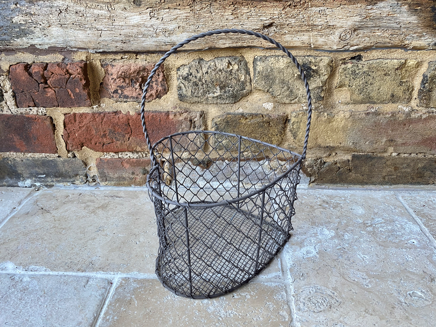 vintage french wirework egg basket trinket holder decorative heart