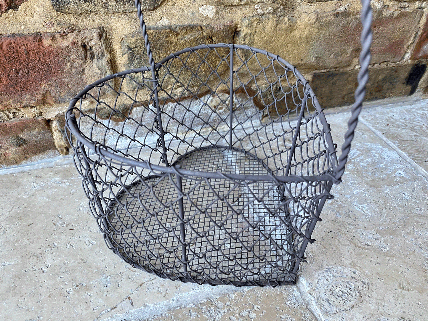 vintage french wirework egg basket trinket holder decorative heart
