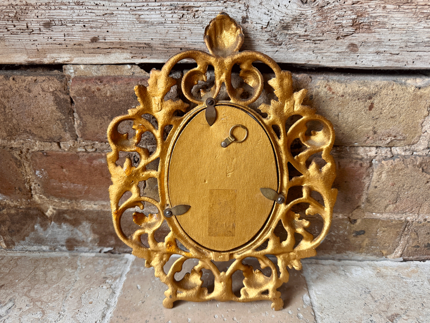 vintage italian still life floral bouquet vase signed oil painting gilded metal florentine frame