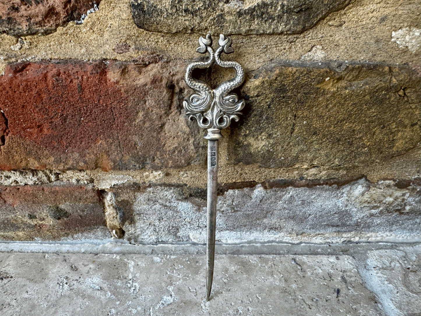 rare antique victorian silver plated sturgeon fish hatelet classical