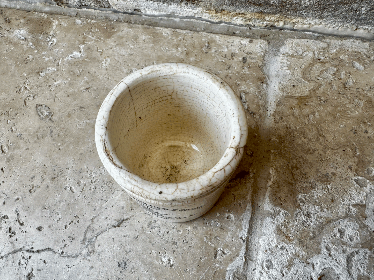 rare antique white ironstone victorian english advertising pot cooperative wholesale society extract meat labor wait pictoral trademark