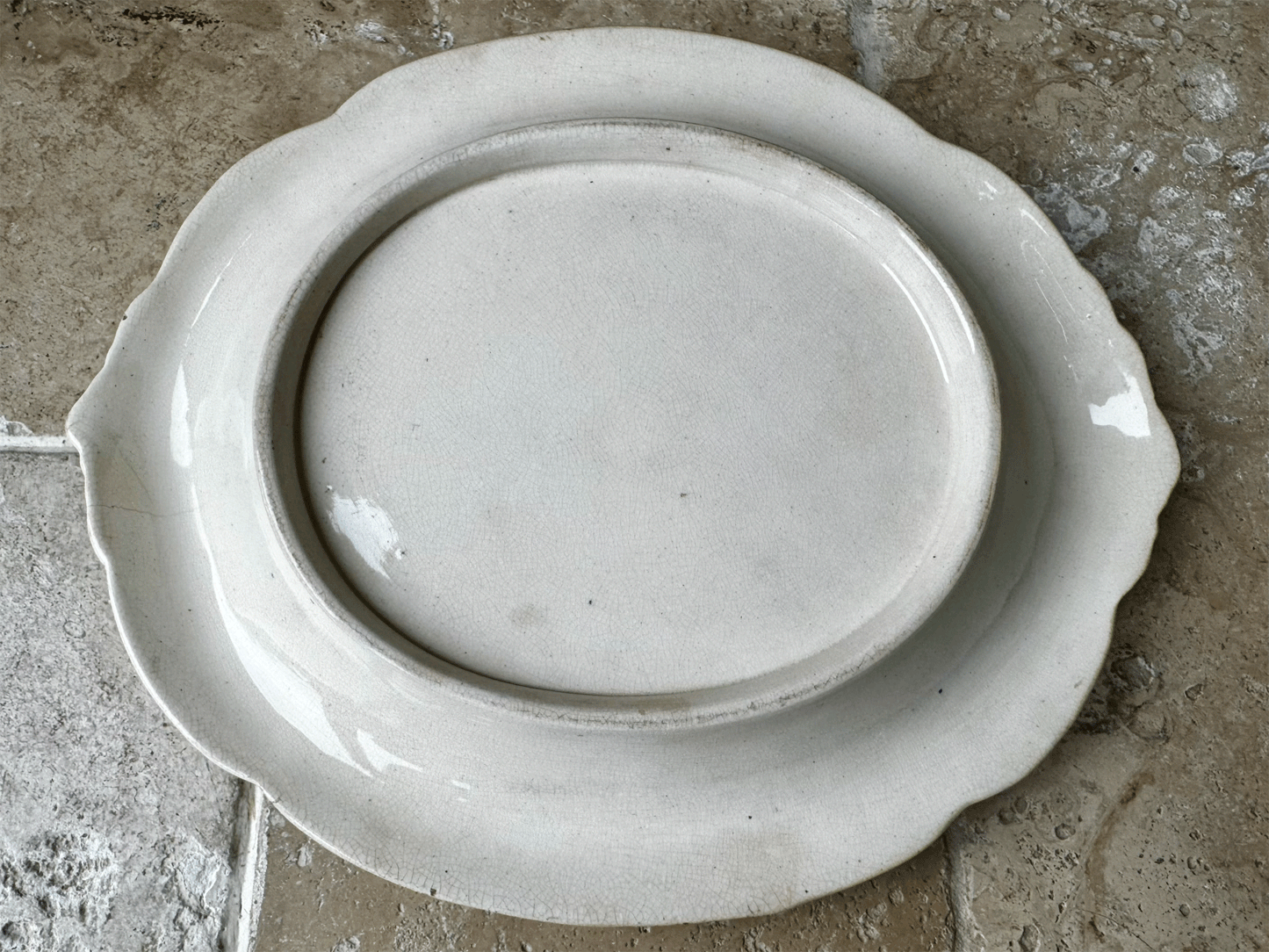 rare antique victorian ironstone bread plate platter motto give us this day our daily bread