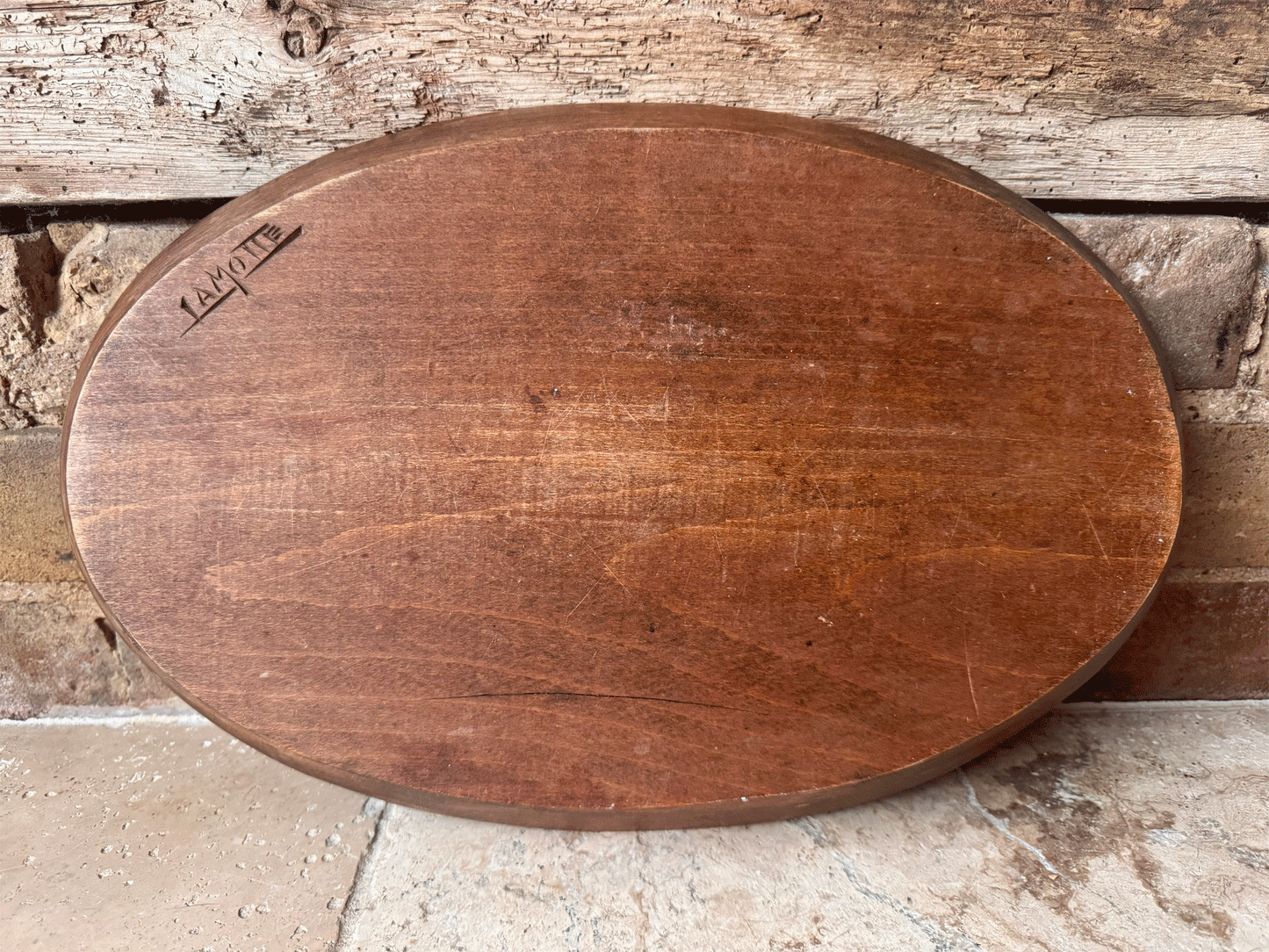 rare vintage french large deep carved wooden treen bread platter plate pain quotidien daily bread