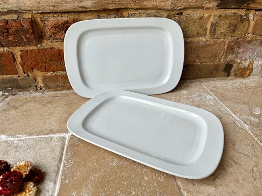 large vintage white ironstone czechoslovakian rectangular serving platter dish