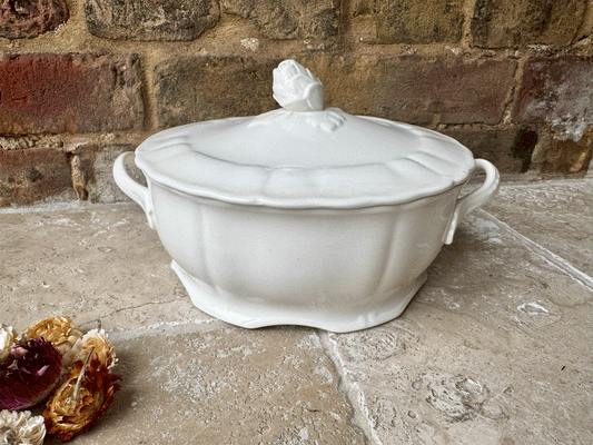 vintage english lidded tureen serving dish grindley marlborough royal petal