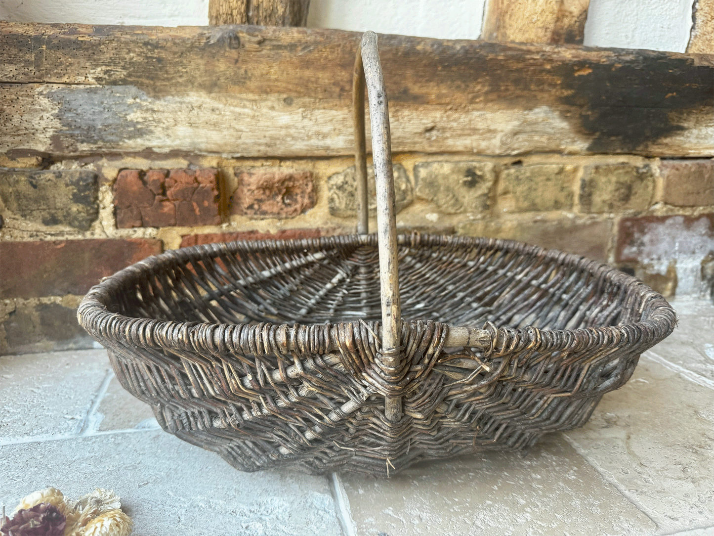 antique vintage rustic french country decor style willow trug basket