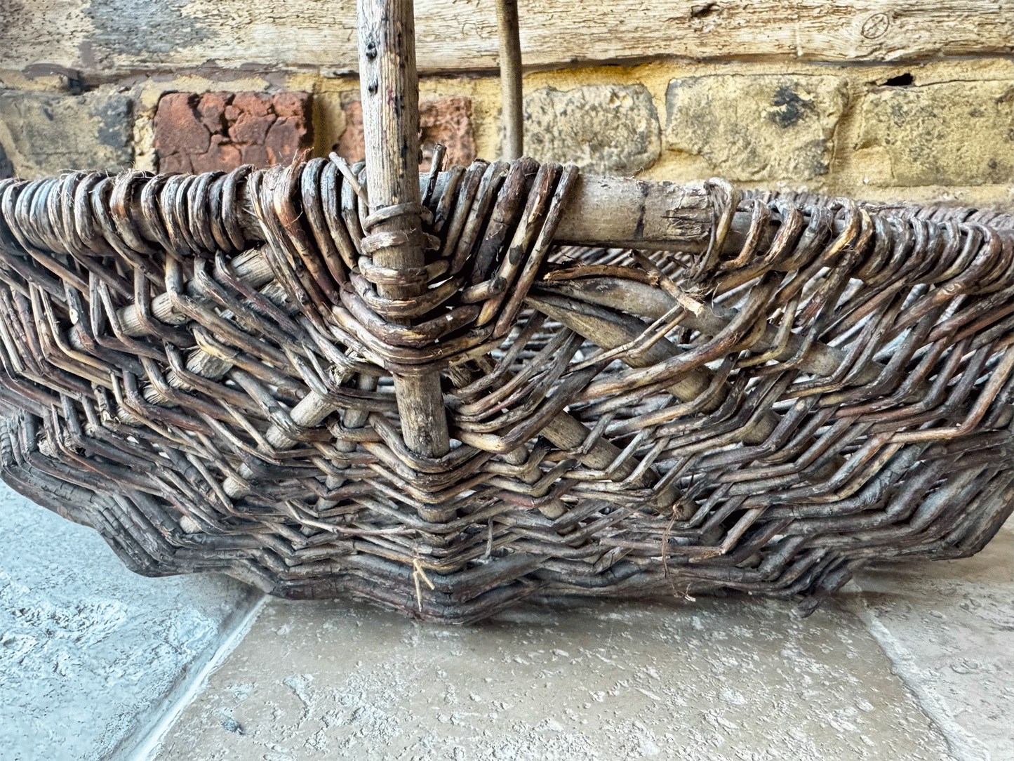 antique vintage rustic french country decor style willow trug basket