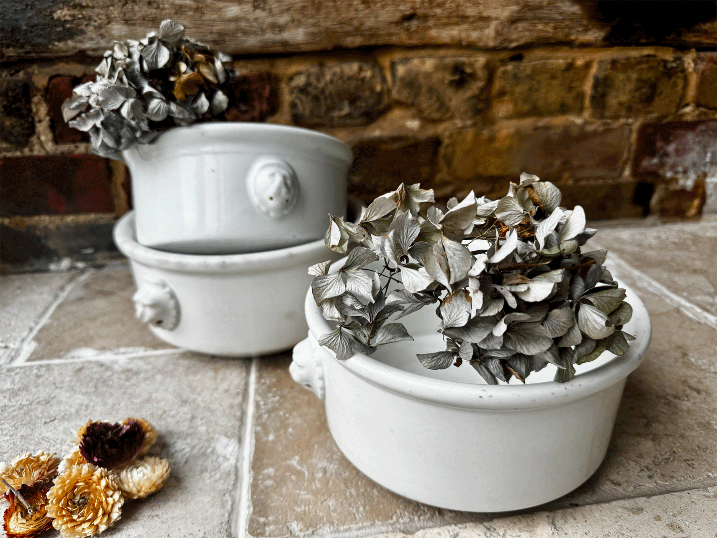 large white ironstone vintage french pillivuyt heavy duty mixing bowl