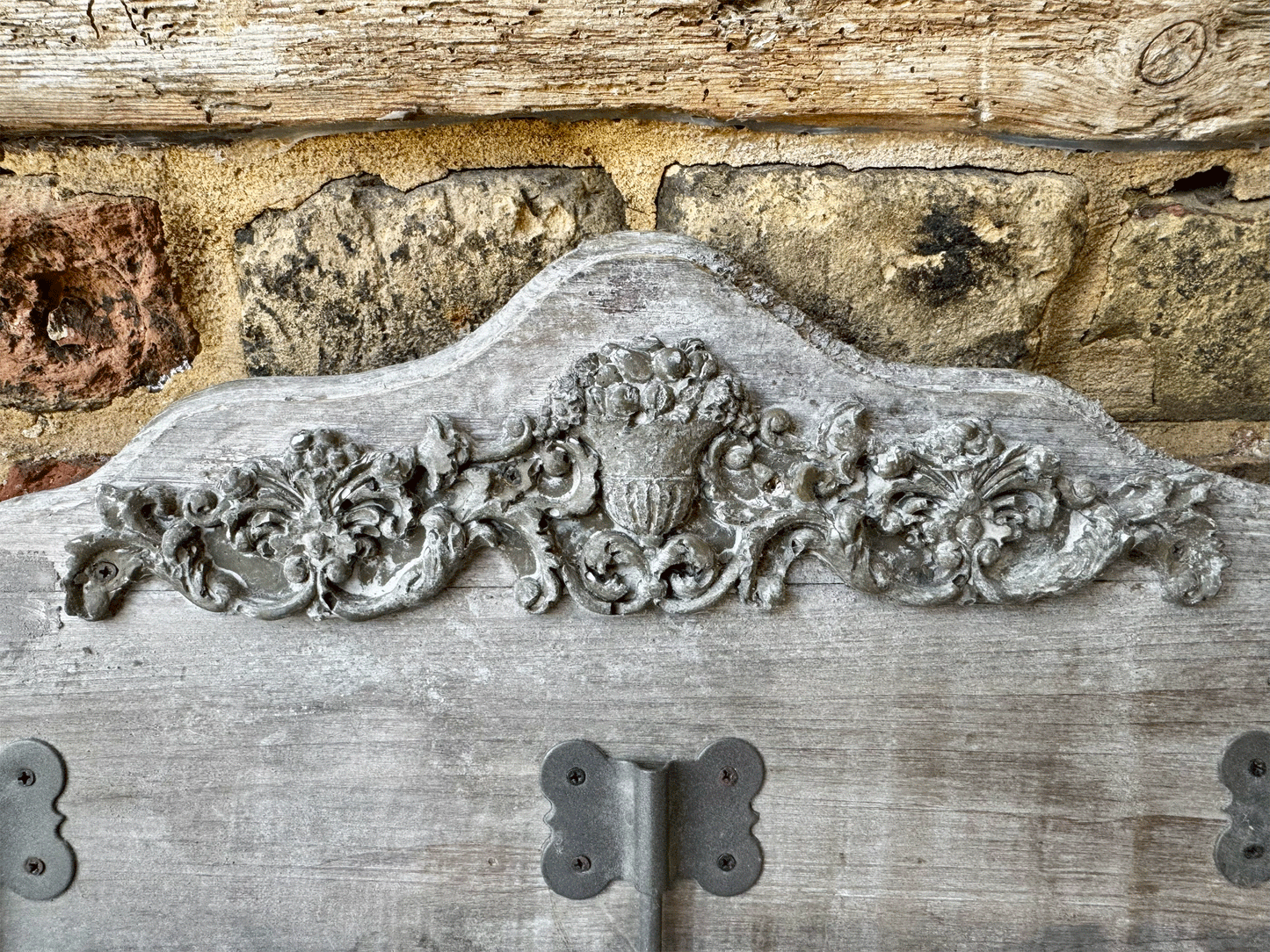 vintage french carved wooden pelmt set coat hooks