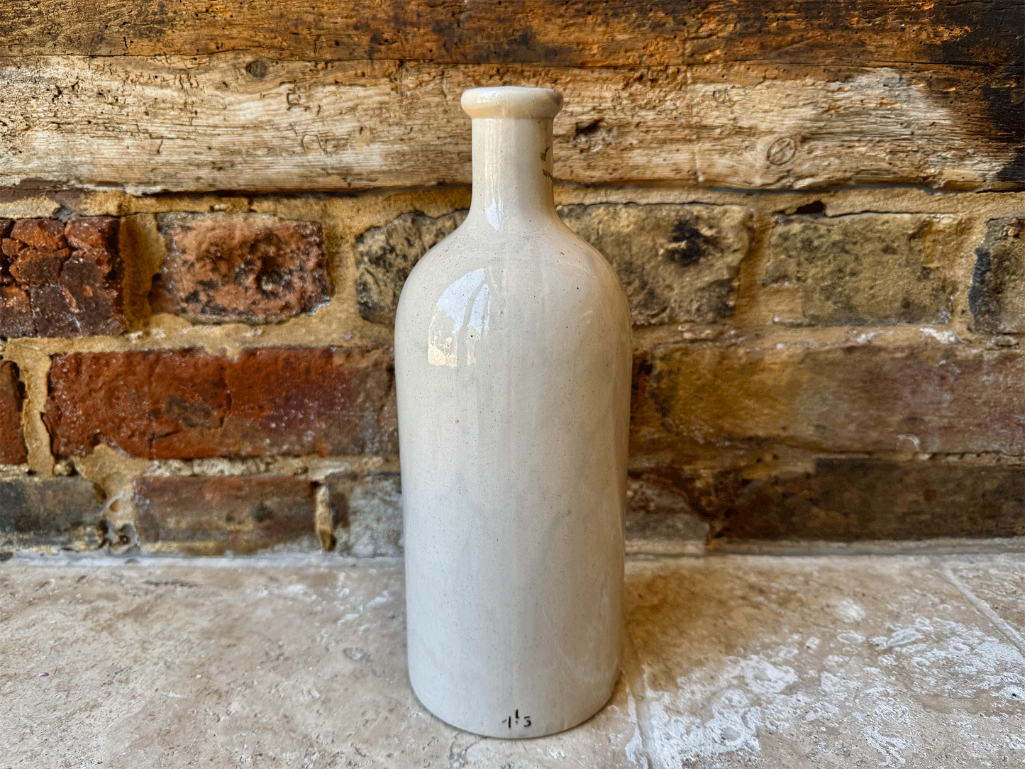 vintage french extra large stoneware advertising bottle vinaigre vieux vin blanc bornier dijon